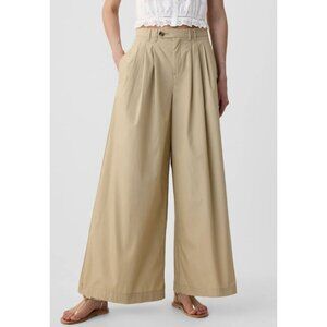 NWT Gap × DÔEN High Rise Wide Leg iconic Khaki Trousers Pants Size 00
